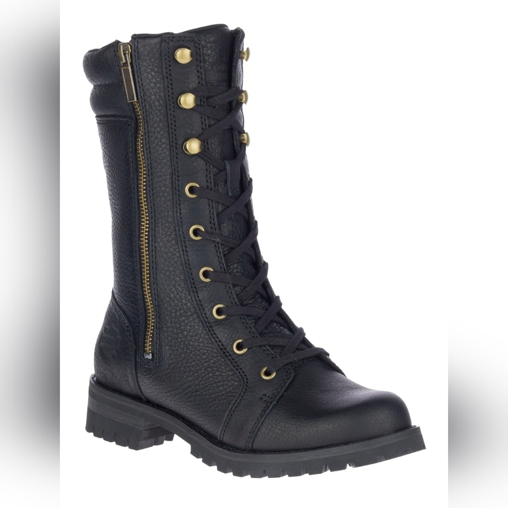 Harley-Davidson Women's Nolana 9-Inch Lace Up Motorcycle Lug Boots 9.5 Like New
